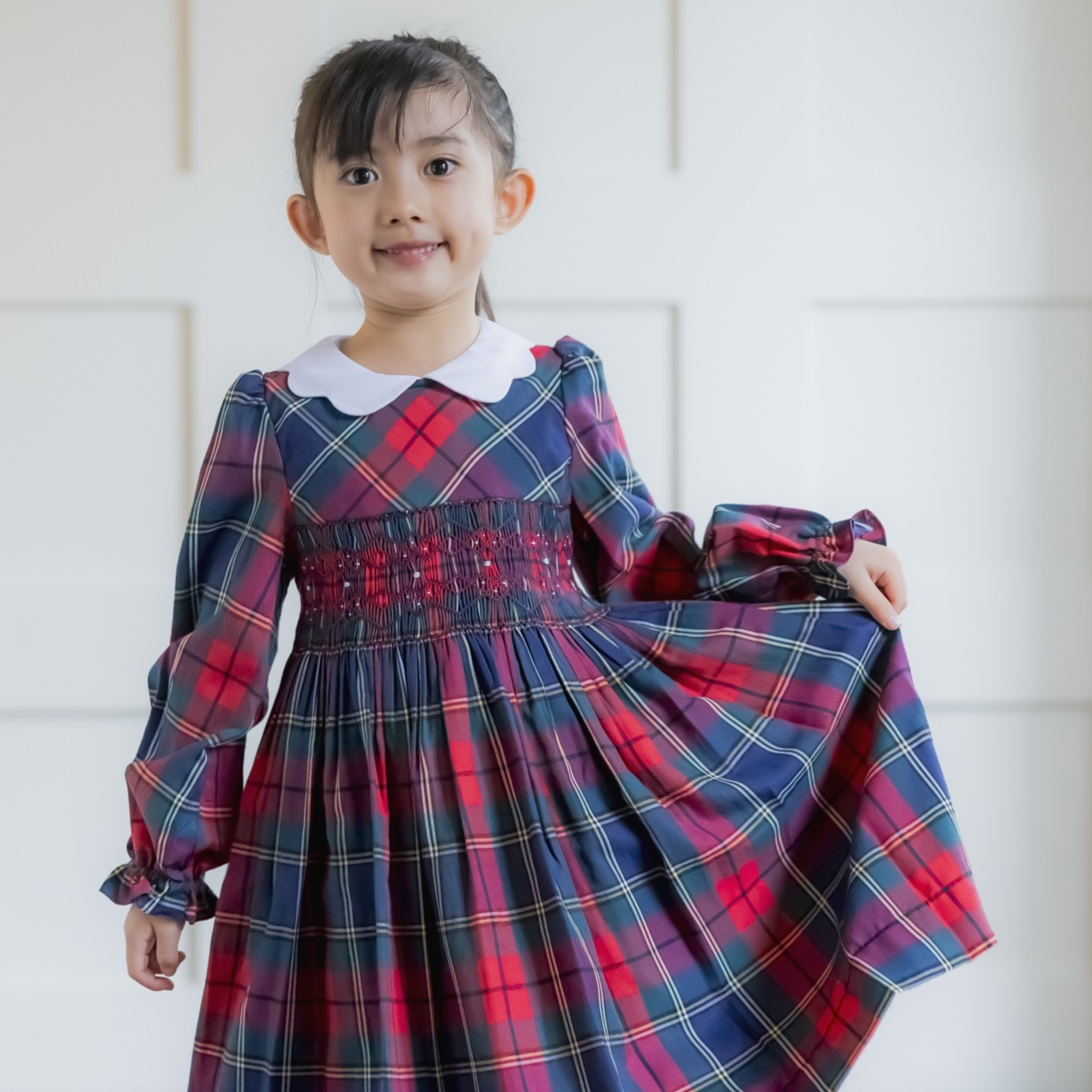  Ritha スモッキングワンピース｜Kidiwi サイズ: 2Y(92cm)