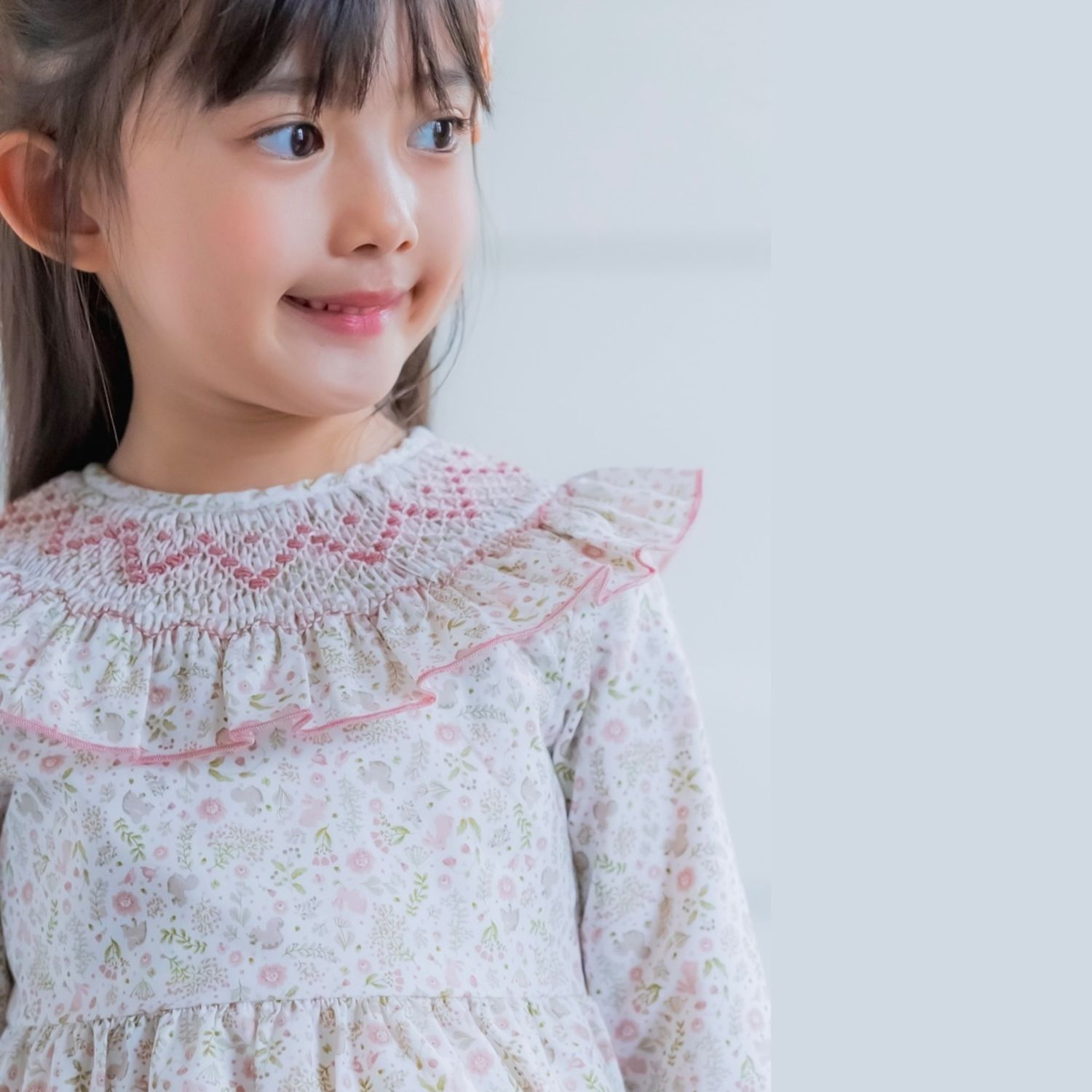  Bosque Pink スモッキングワンピース｜Cua-cuak サイズ: 4Y(104cm)