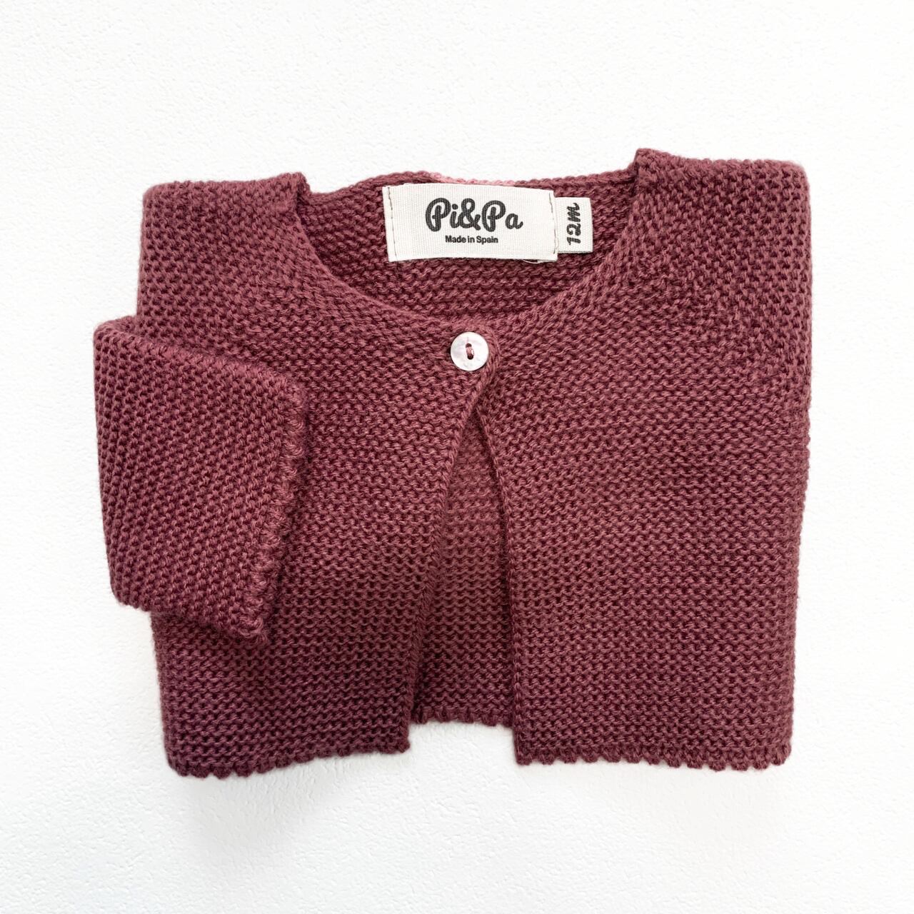  Cardigan（ブルゴーニュ）｜Pi&Pa サイズ: 12M(80cm）