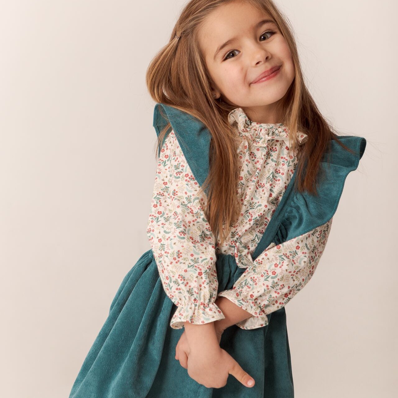  Green Corduroy シャツ＆ワンピース セットアップ｜Belan サイズ: 4Y(104cm)