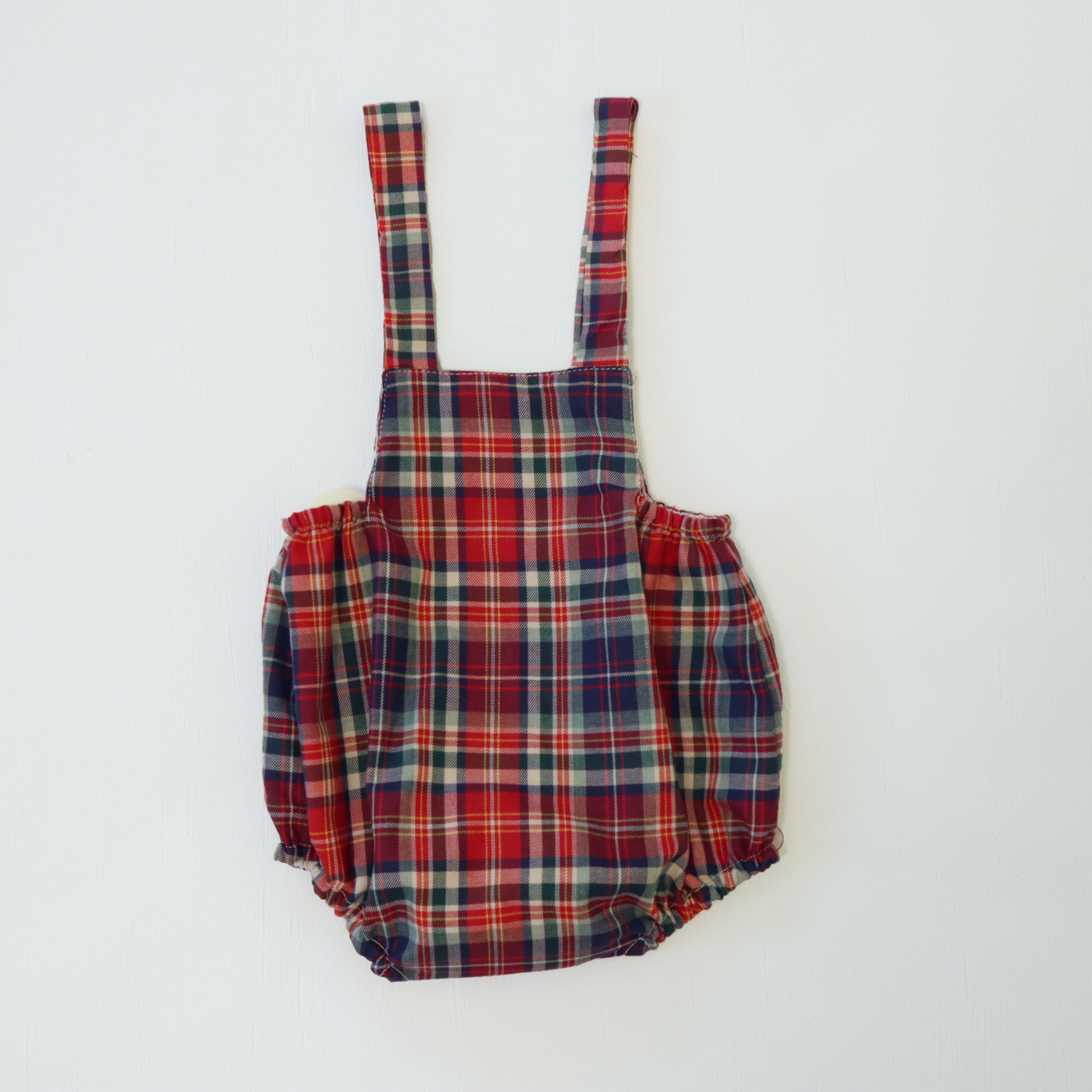  【Last 12M】 Red Tartan オーバーオール＆シャツ セットアップ｜Belan サイズ: 12M(80cm）