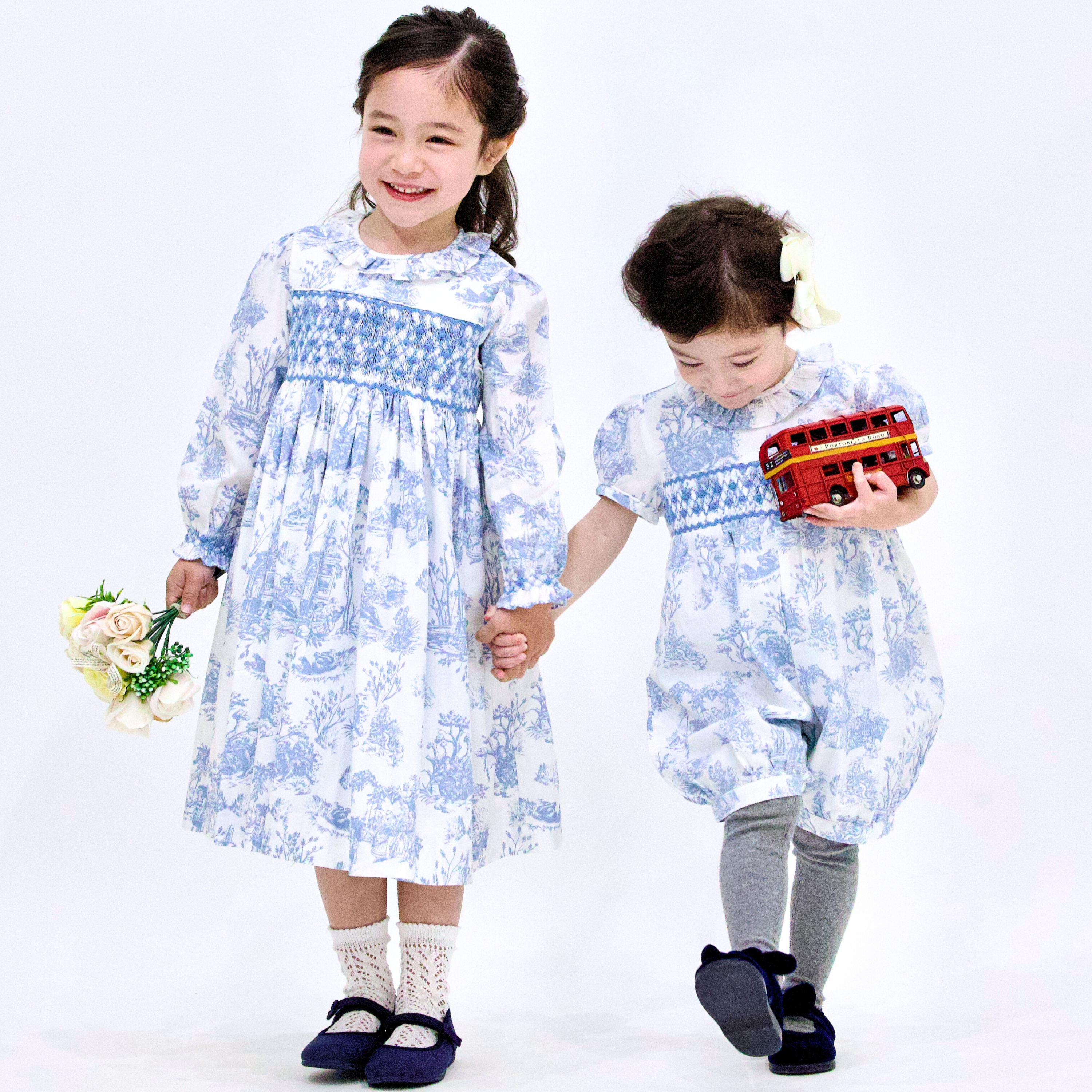 Dorothea Toile de Jouy スモッキングワンピース｜Annafie サイズ: 12M(80cm）