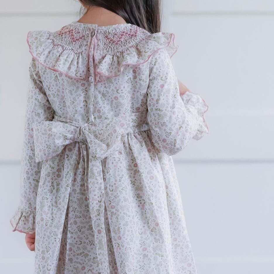  Bosque Pink スモッキングワンピース｜Cua-cuak サイズ: 4Y(104cm)