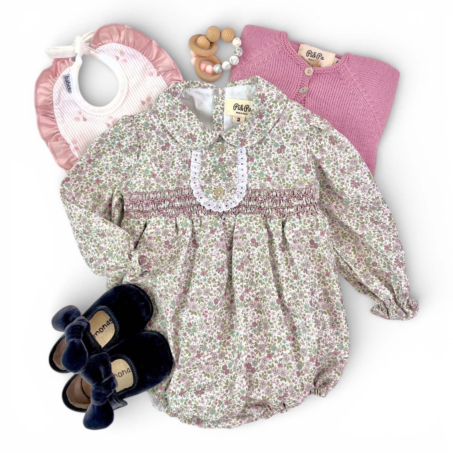  Lucia スモッキングロンパース｜Pi&Pa