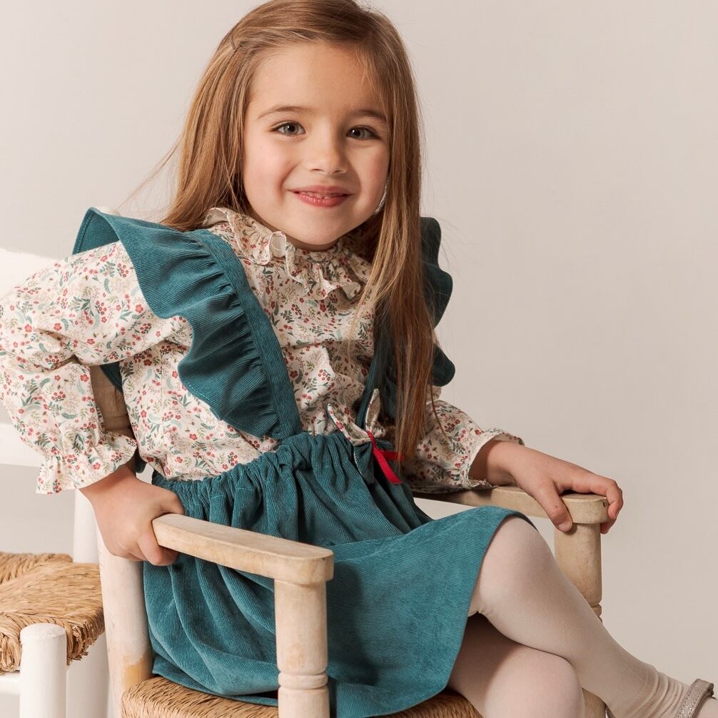  Green Corduroy シャツ＆ワンピース セットアップ｜Belan サイズ: 4Y(104cm)