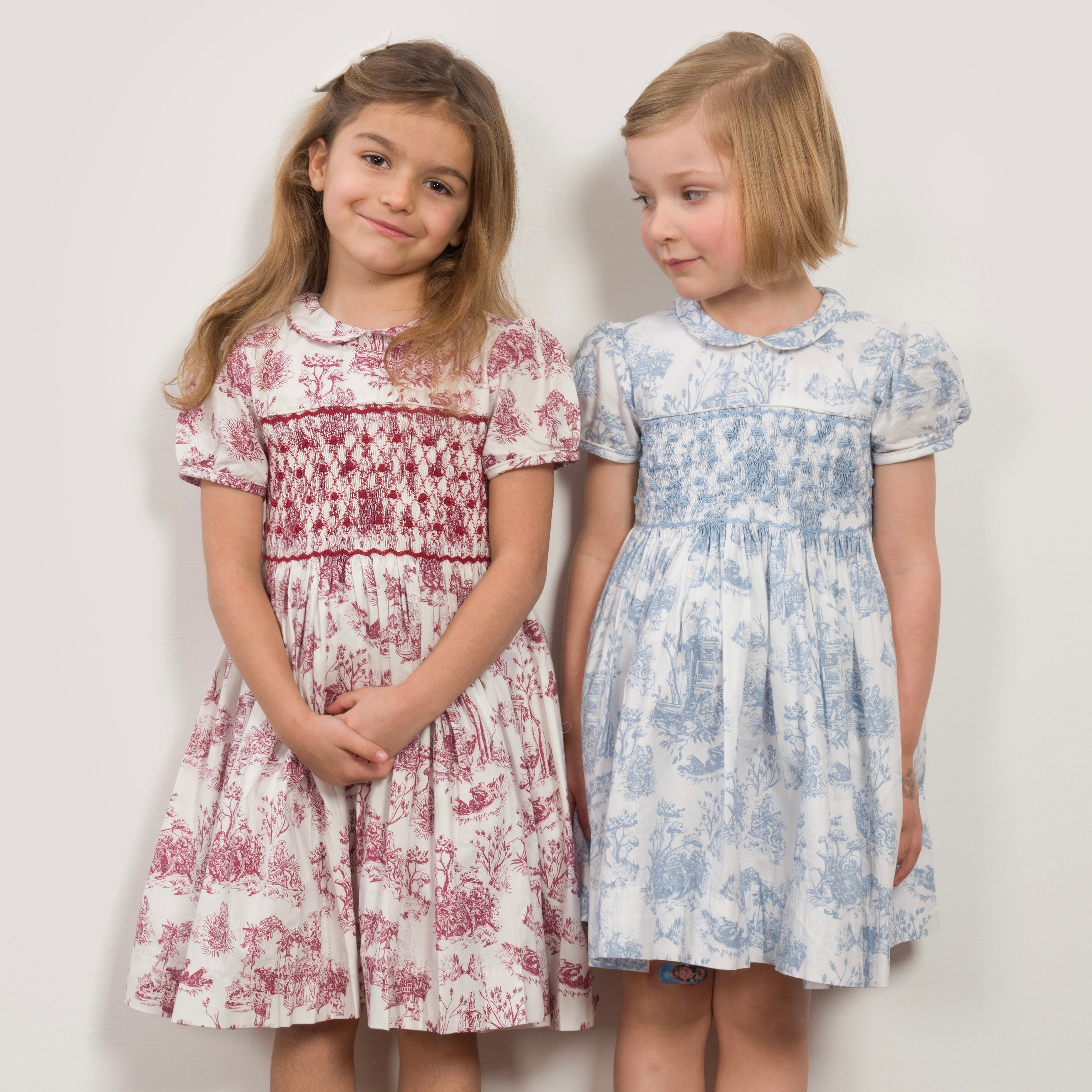 Philomena Toile de Jouy スモッキングワンピース｜Annafie サイズ: 2Y(92cm)