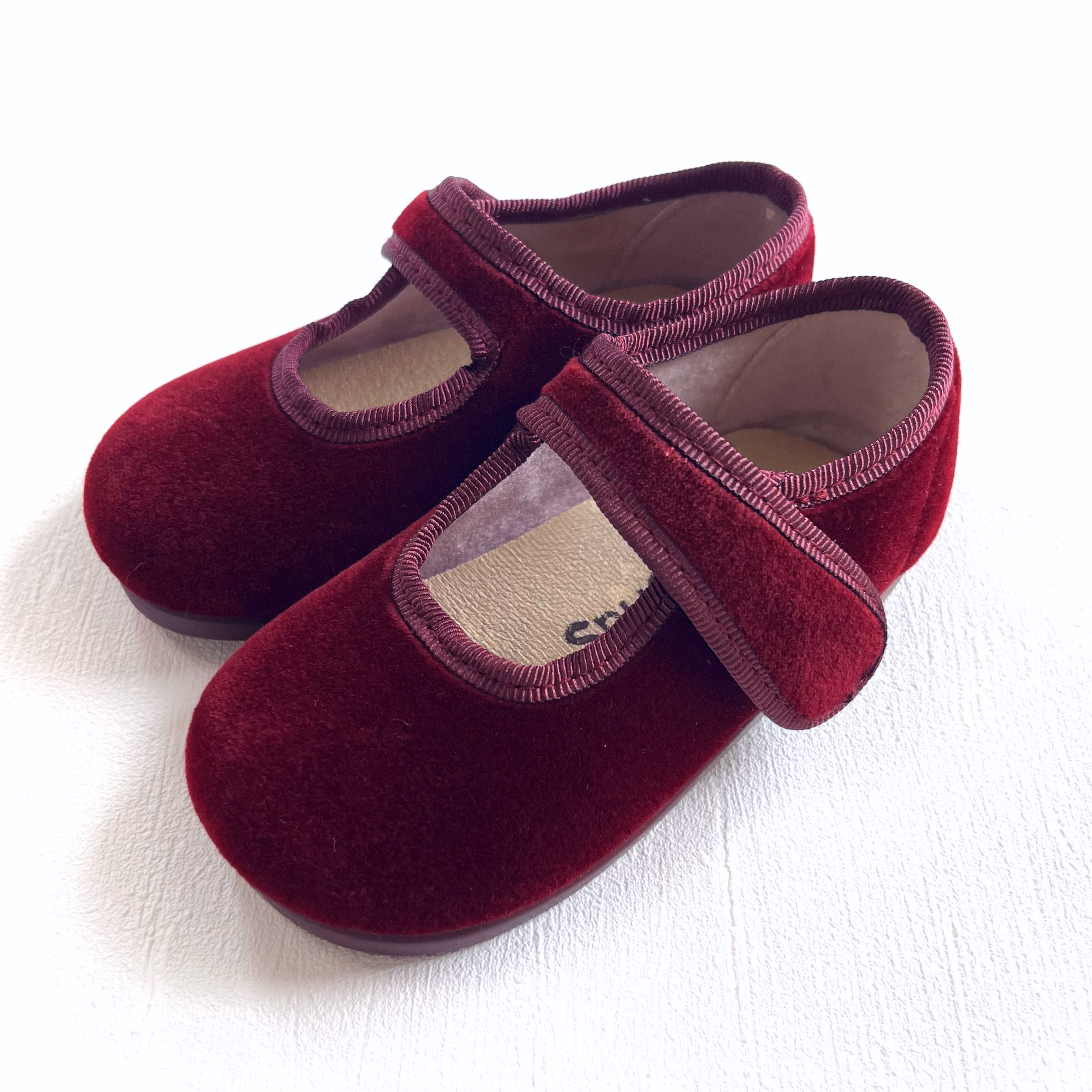 Mary Jane Velvet シューズ｜Pisamonas カラー: Bordeaux, サイズ: 22(14.0cm)