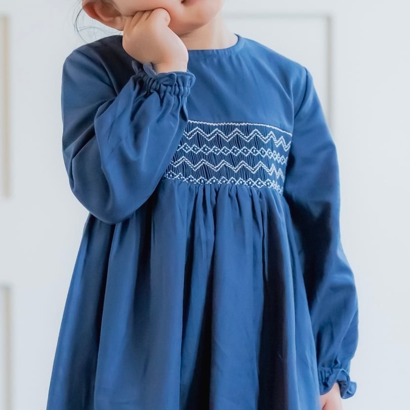  Blue Josephine Smocked Dress｜Marie Puce サイズ: 2Y(92cm)
