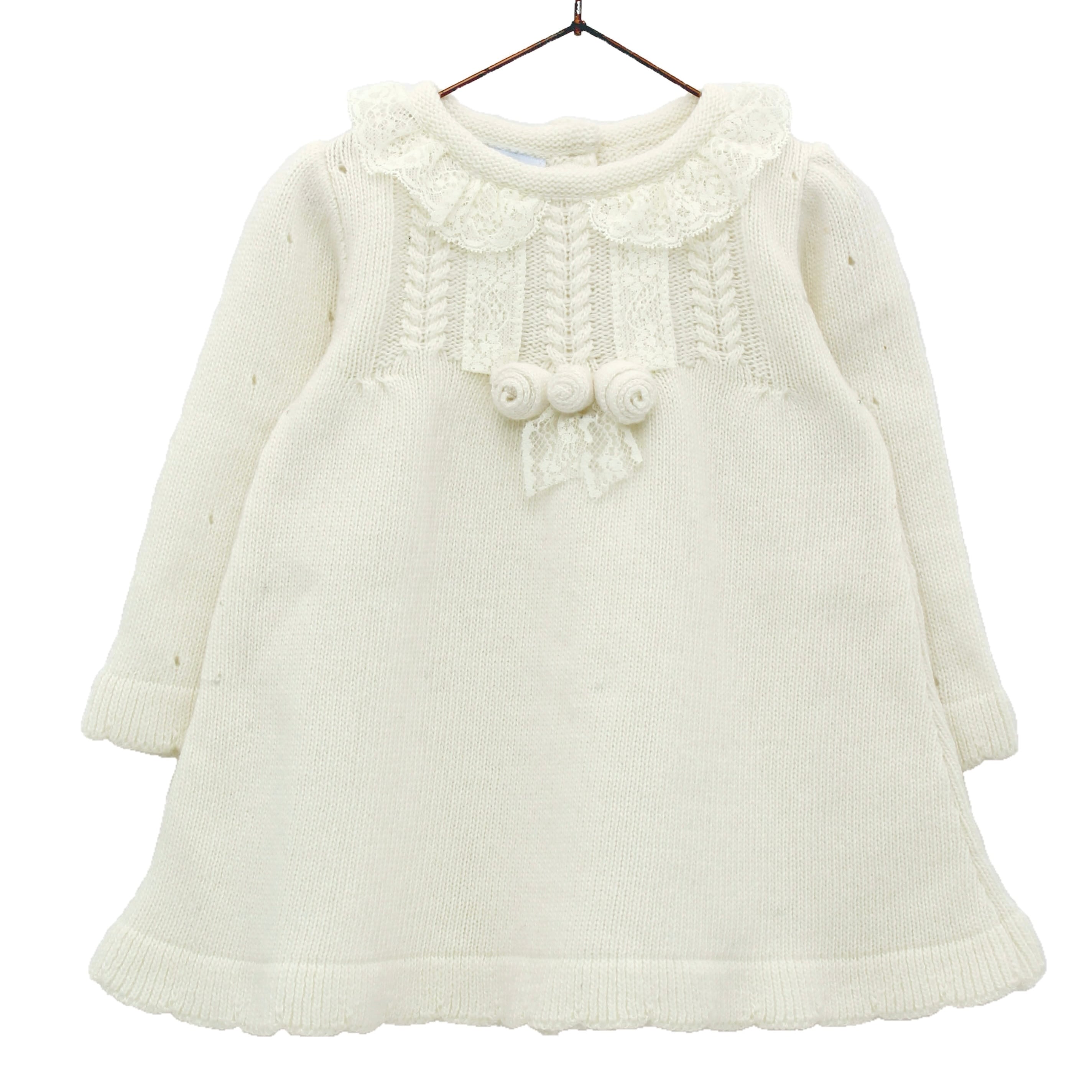  【Last 2Y】 Maria Ivory Pompom ワンピース｜Foque サイズ: 2Y(92cm)