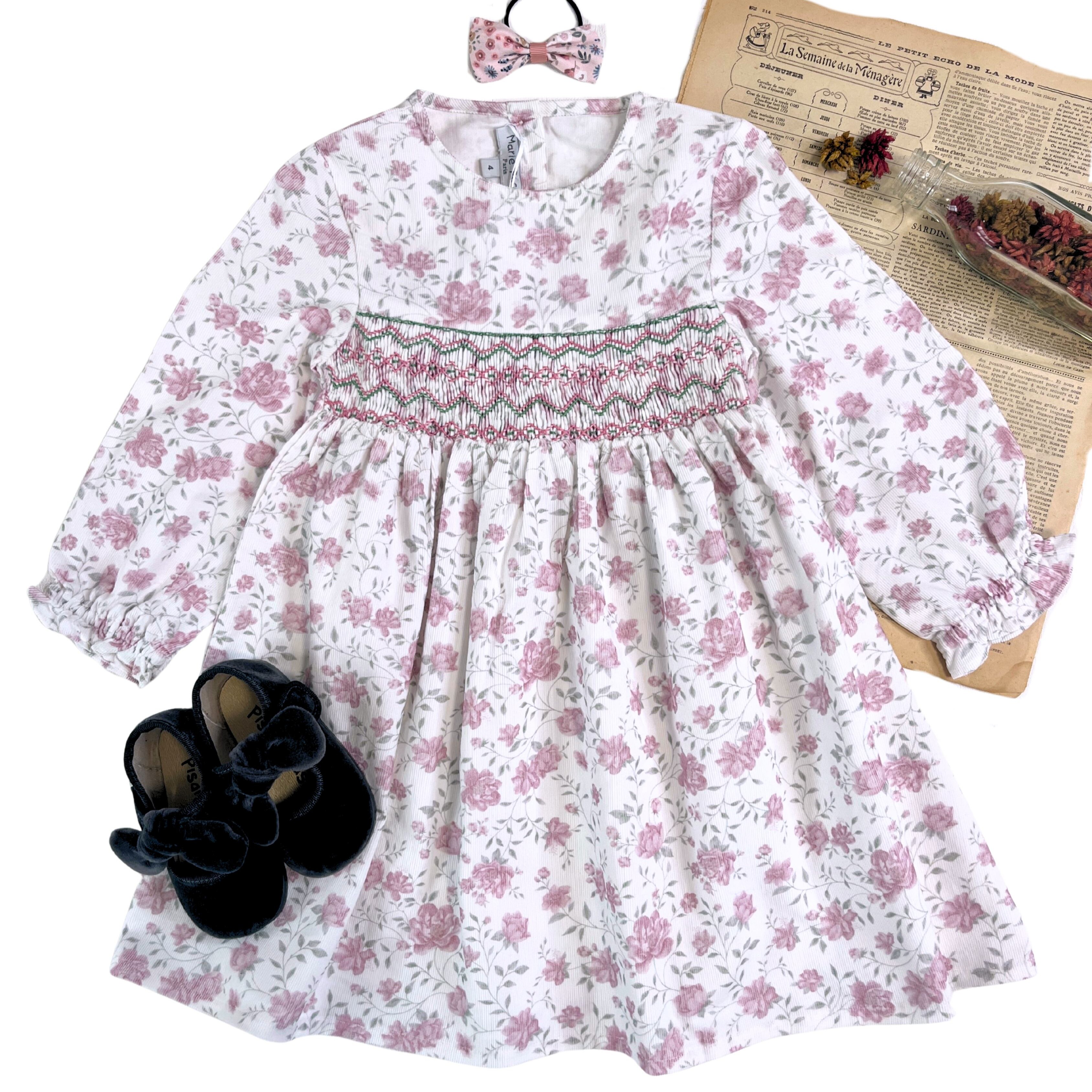  Velvet Josephine Smocked Dress｜Marie Puce サイズ: 2Y(92cm)
