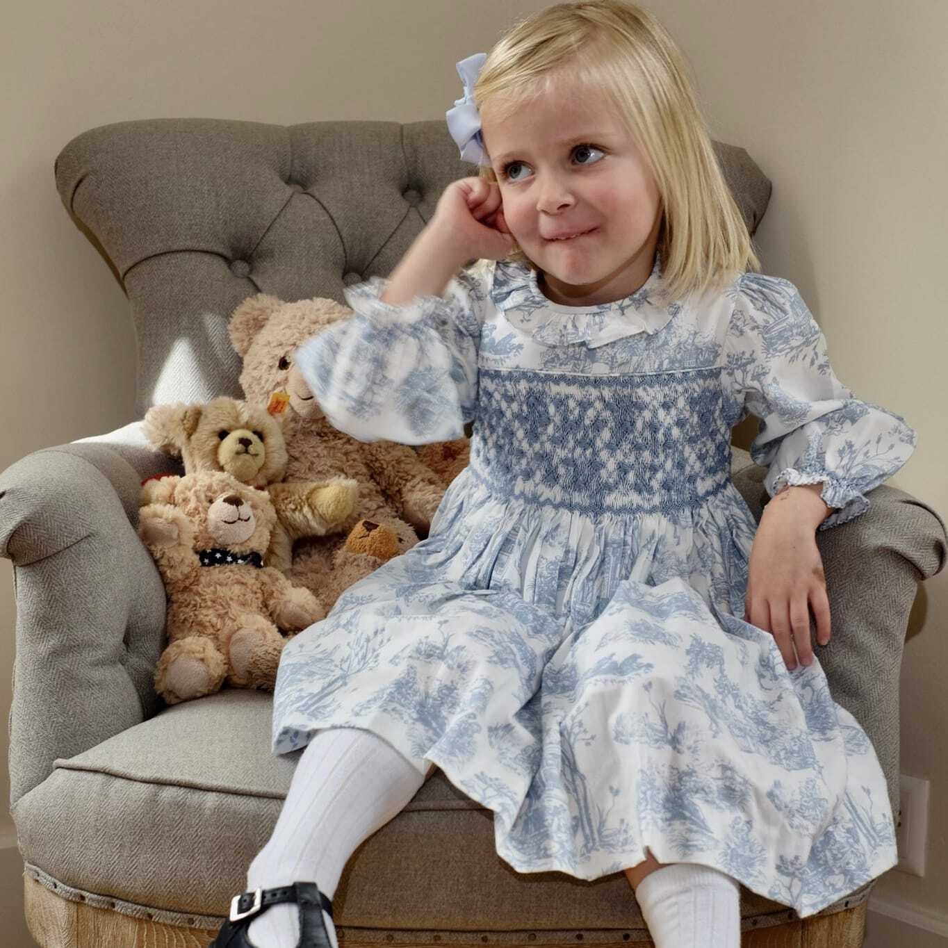 Dorothea Toile de Jouy スモッキングワンピース｜Annafie サイズ: 12M(80cm）