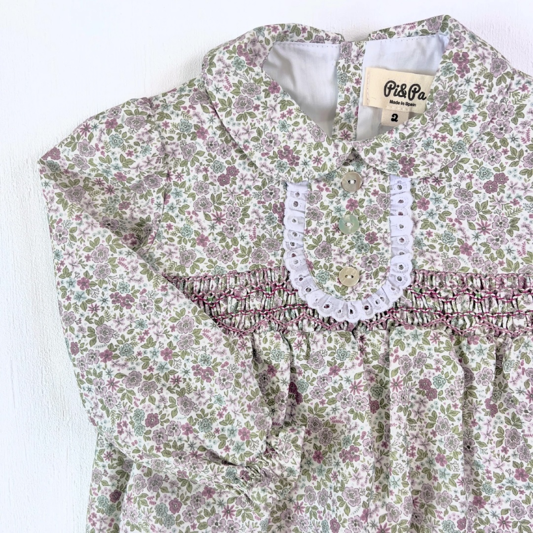  Lucia スモッキングロンパース｜Pi&Pa ベビーサイズ: 18ヶ月 (86cm)