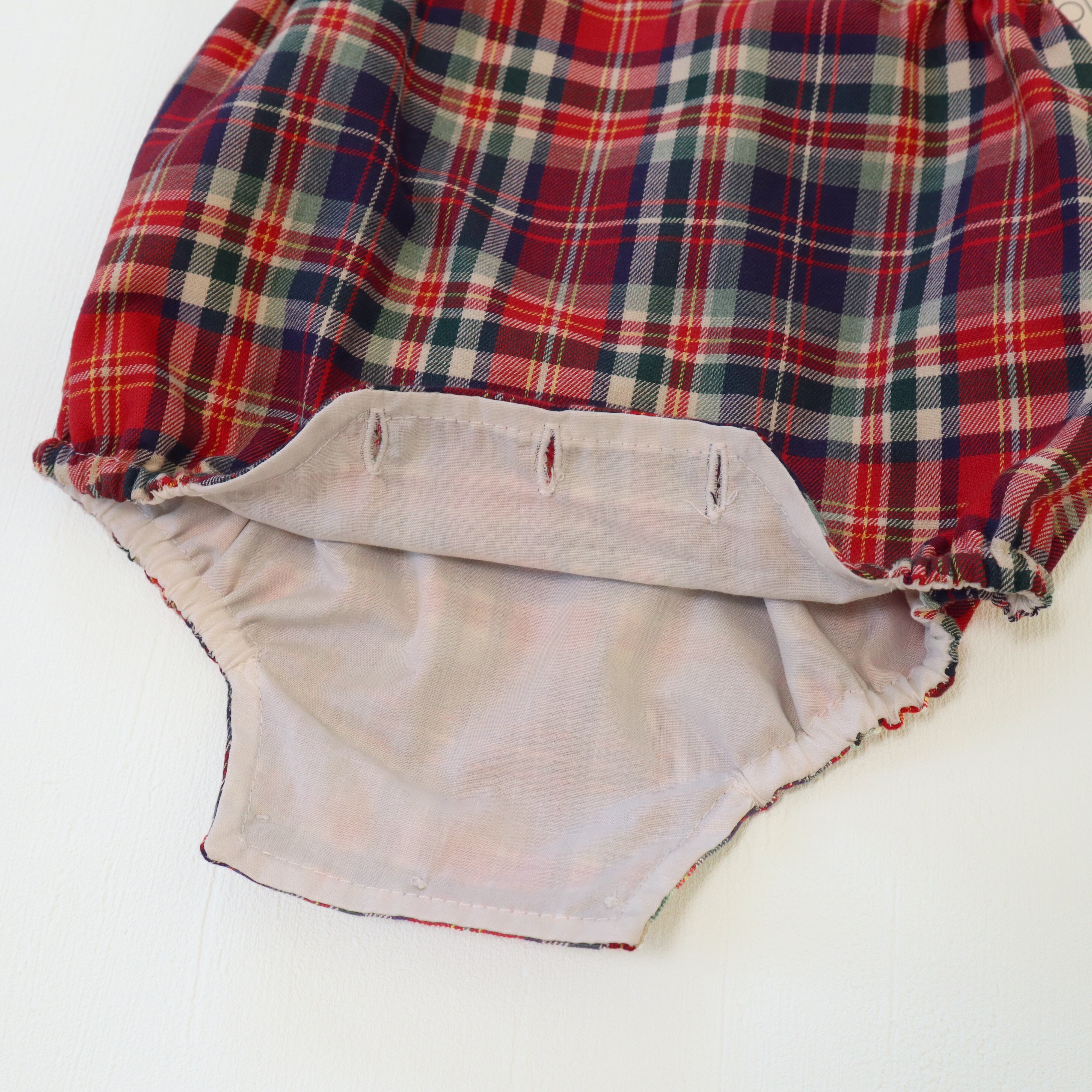  【Last 12M】 Red Tartan オーバーオール＆シャツ セットアップ｜Belan サイズ: 12M(80cm）