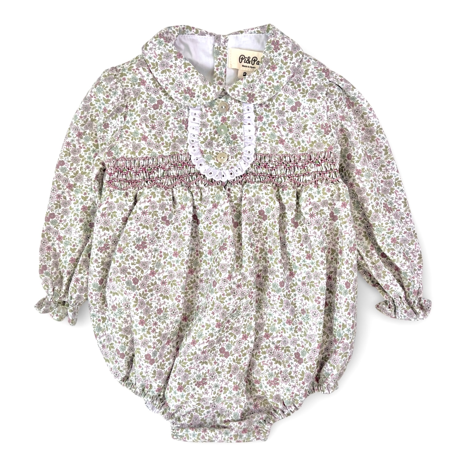  Lucia スモッキングロンパース｜Pi&Pa ベビーサイズ: 18ヶ月 (86cm)