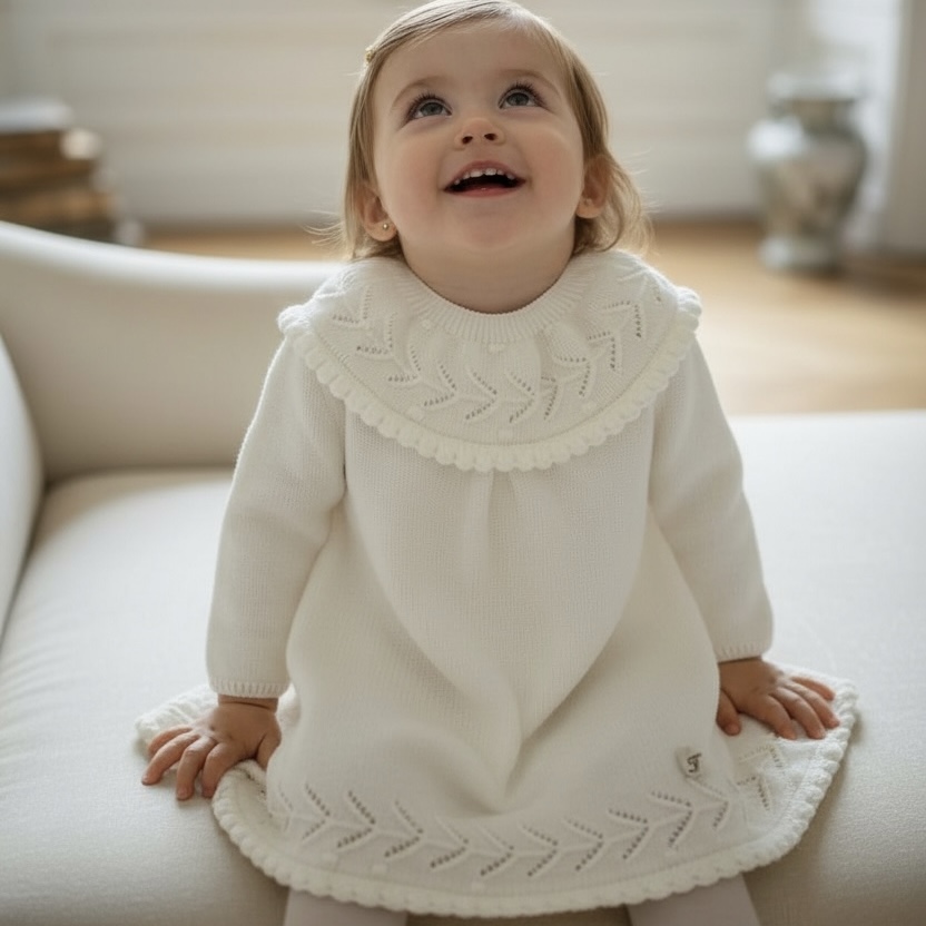  【Last 6M】 Isabel Ivory ベビーワンピース｜Foque