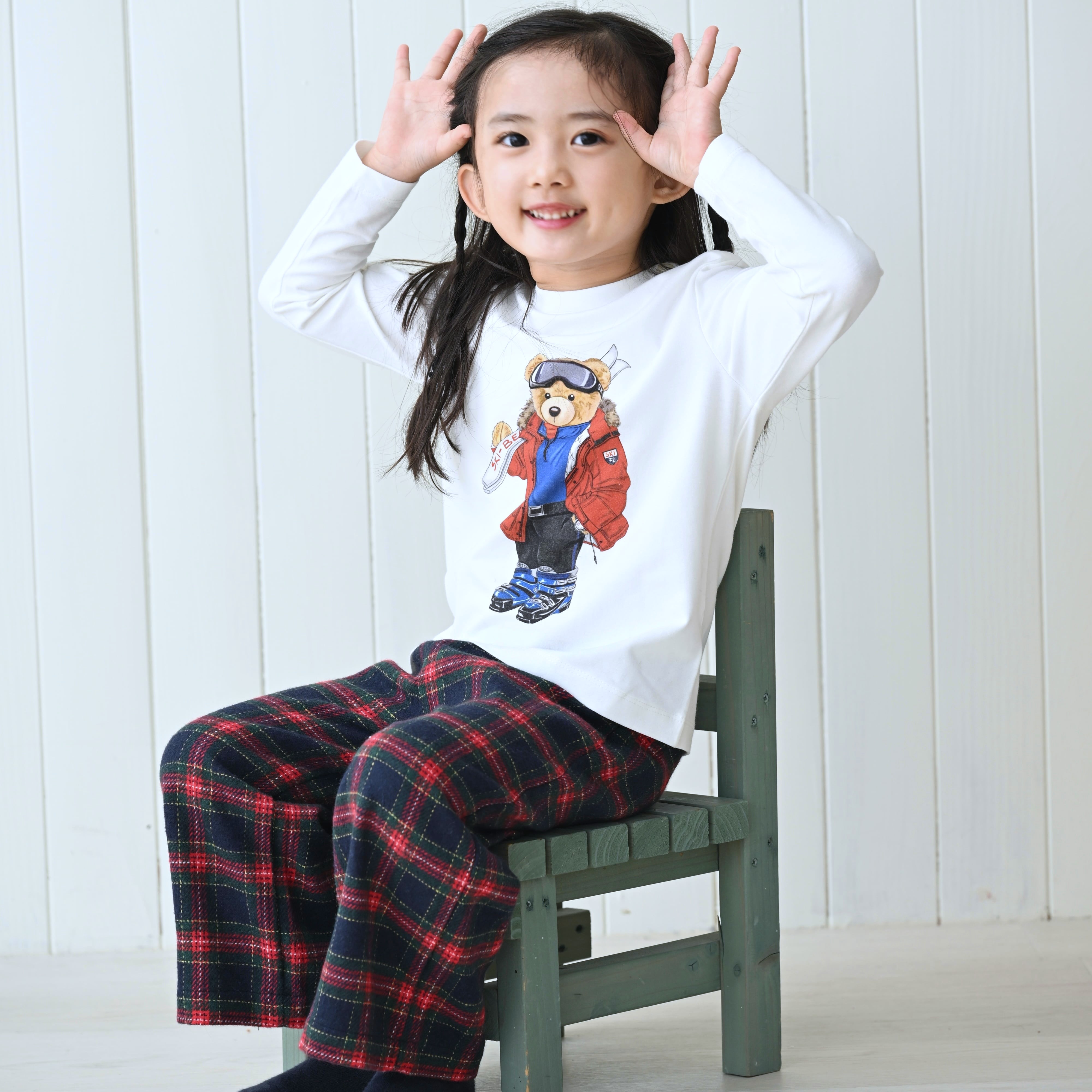  Tartan Gaucho パンツ｜Perte サイズ: 4Y(104cm), カラー: RED TARTAN