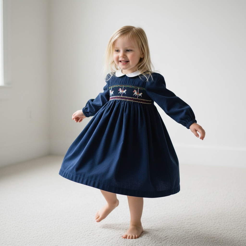 Carousel スモッキングワンピース｜Annafie サイズ: 12M(80cm）