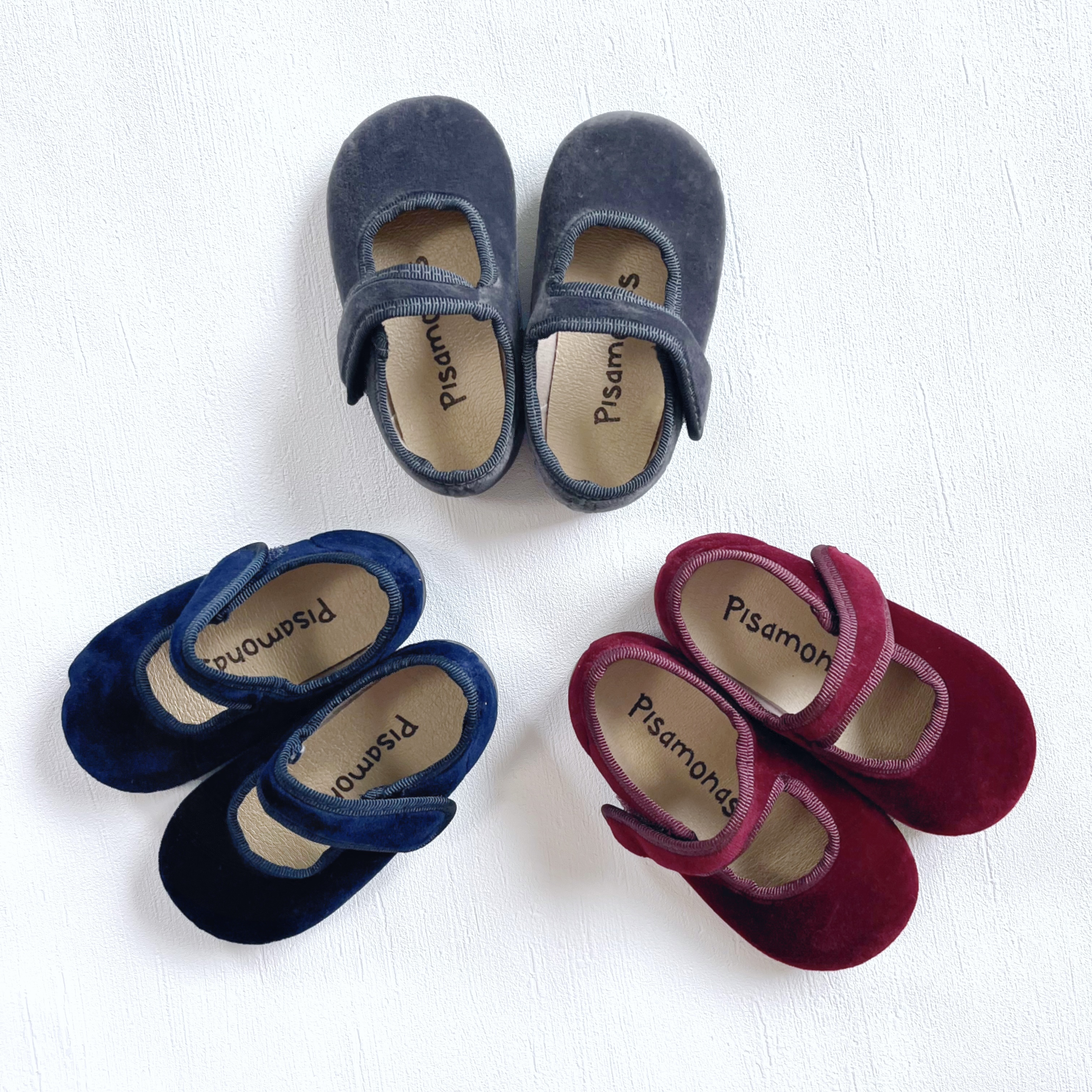 Mary Jane Velvet シューズ｜Pisamonas カラー: Bordeaux, サイズ: 22(14.0cm)