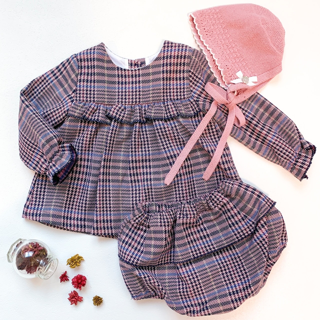  Pink Check Set-Up Dress｜Babidu サイズ: 6M(65cm)