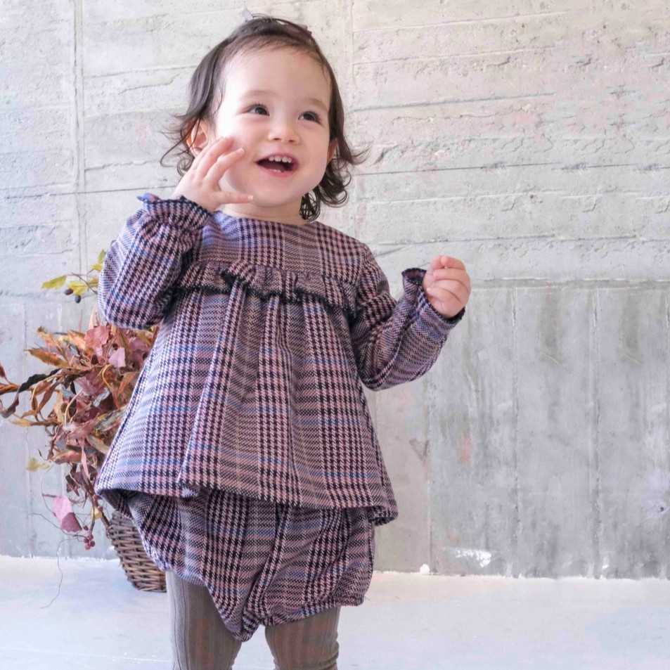  Pink Check Set-Up Dress｜Babidu サイズ: 6M(65cm)