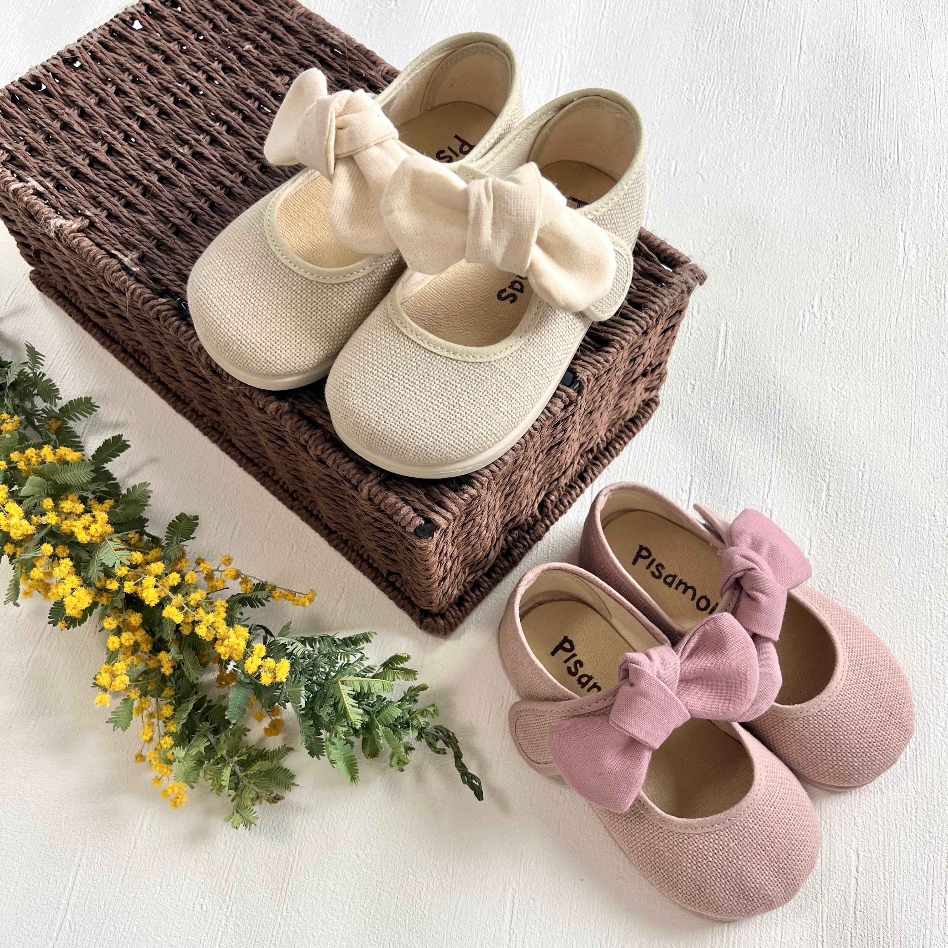 Mary Jane Linen シューズ｜Pisamonas カラー: Cream, サイズ: 21(13.5cm)