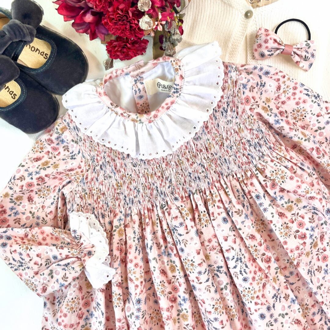  Eva ギャザーワンピース｜Pi&Pa サイズ: 2Y(92cm)