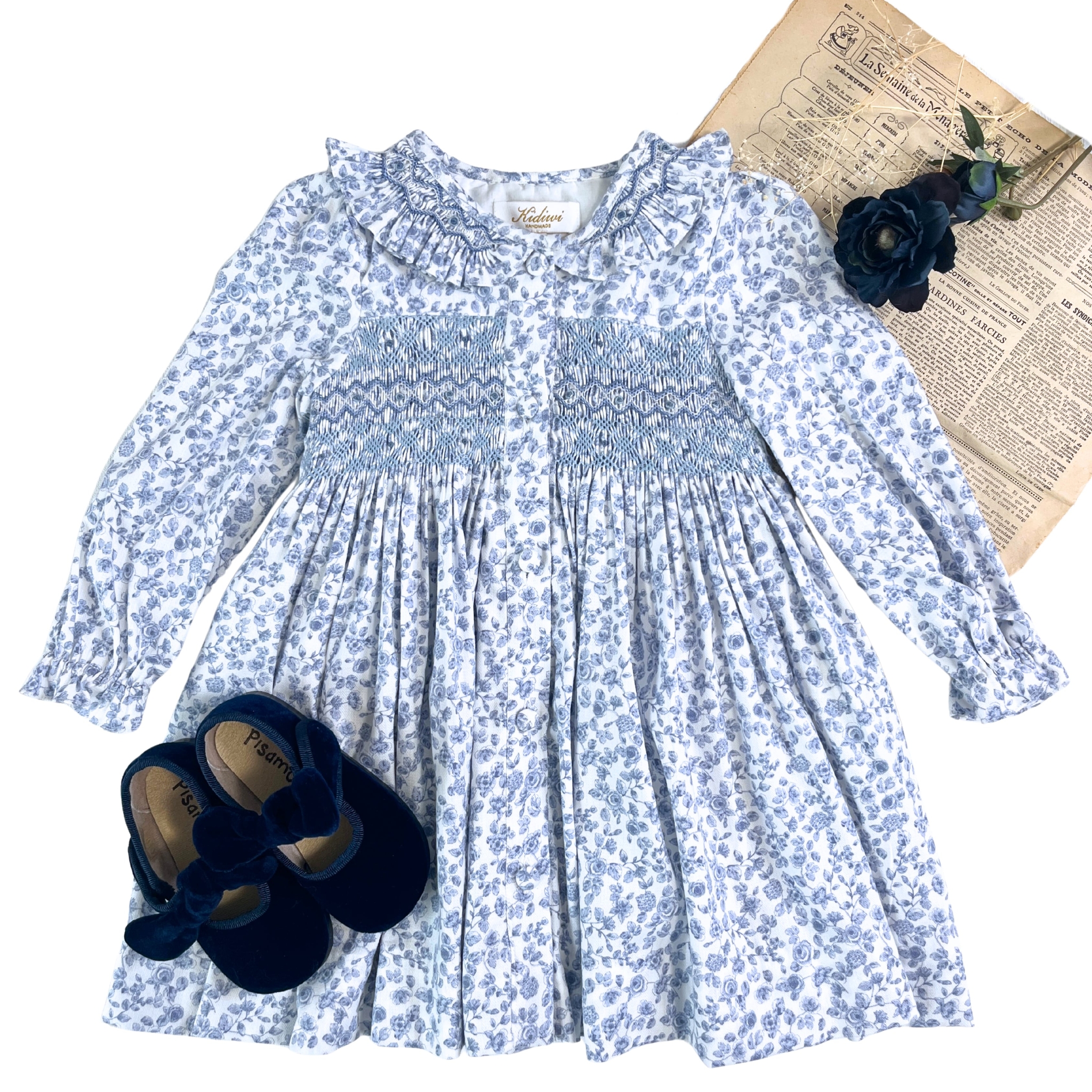  Adeline スモッキングワンピース｜Kidiwi サイズ: 4Y(104cm)