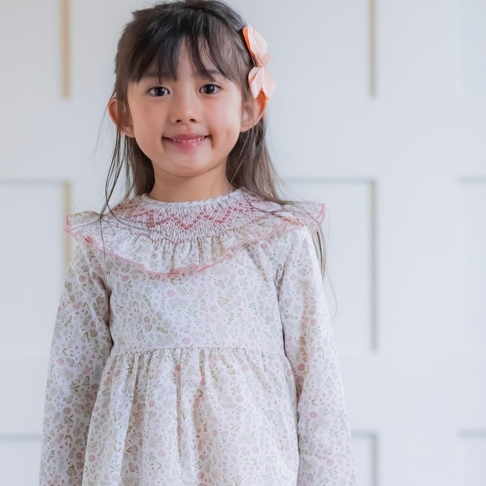  Bosque Pink スモッキングワンピース｜Cua-cuak サイズ: 4Y(104cm)