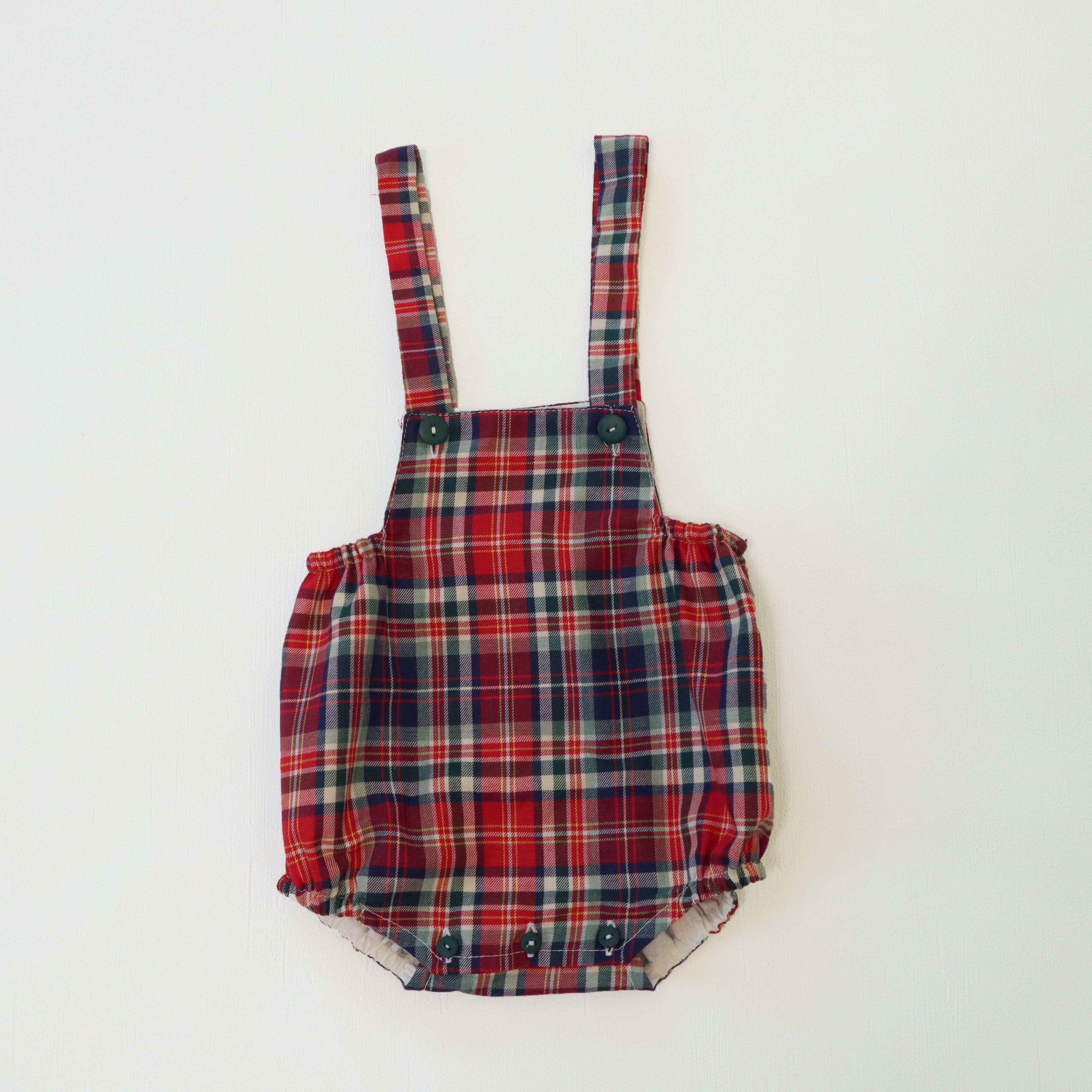  【Last 12M】 Red Tartan オーバーオール＆シャツ セットアップ｜Belan サイズ: 12M(80cm）