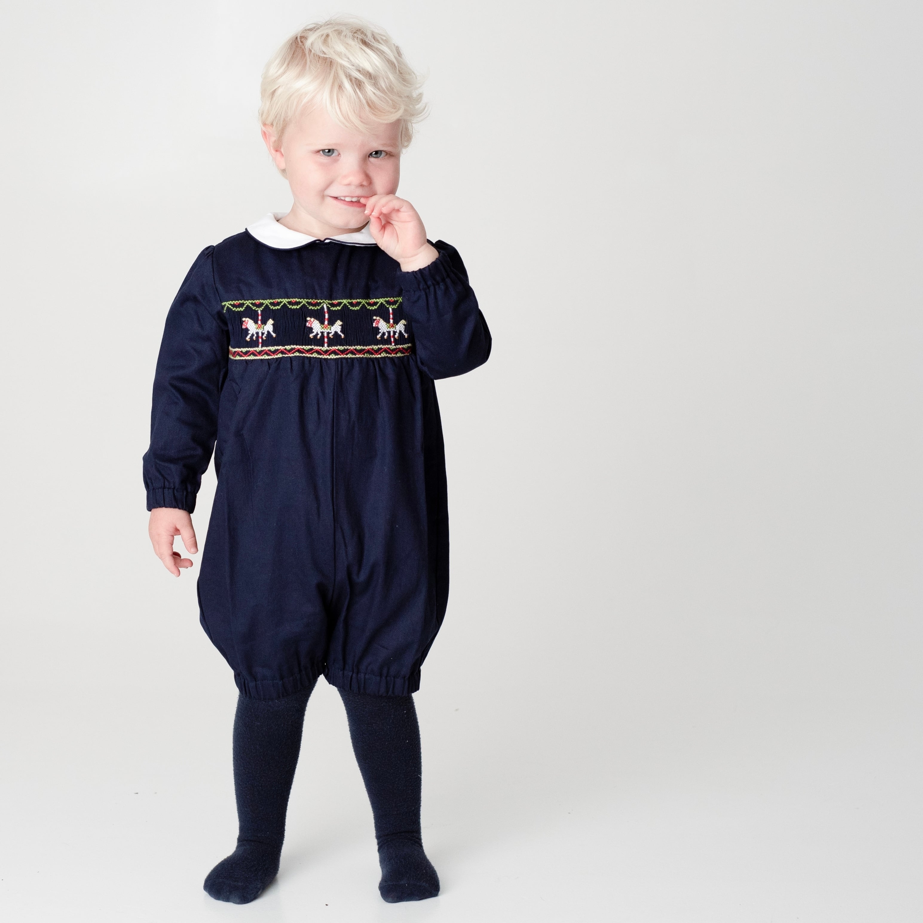 Carousel スモッキングロンパース｜Annafie ベビーサイズ: 6ヶ月 (70cm)