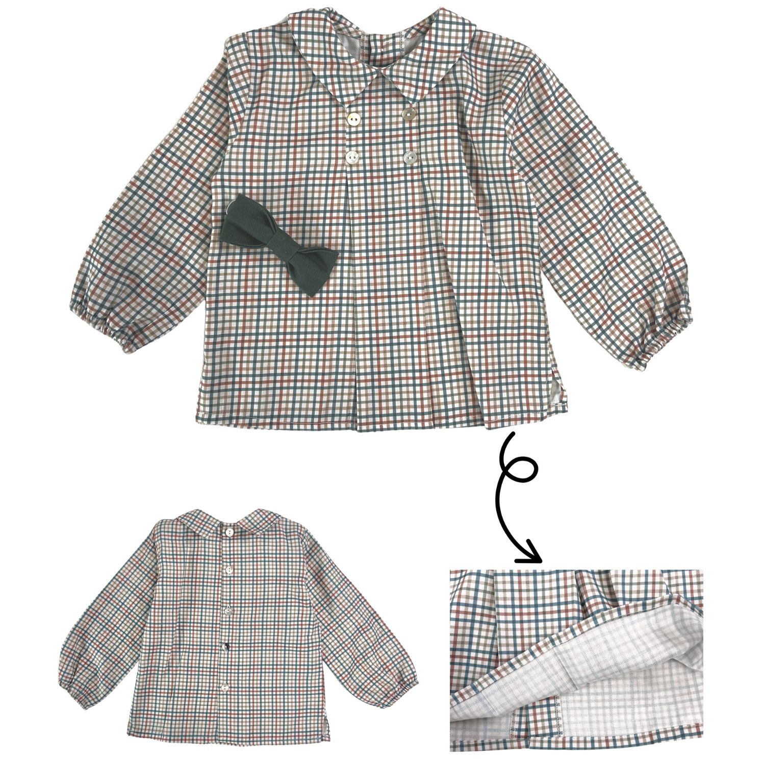  Check シャツ＆パンツ セットアップ｜Cua-cuak サイズ: 18M(86cm）