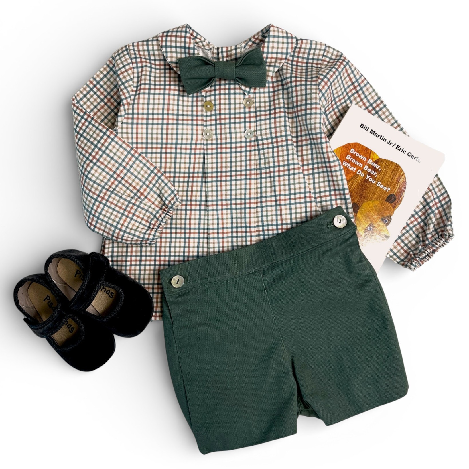  Check シャツ＆パンツ セットアップ｜Cua-cuak サイズ: 18M(86cm）