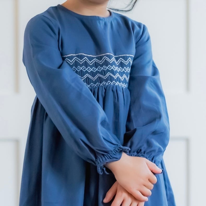  Blue Josephine Smocked Dress｜Marie Puce サイズ: 2Y(92cm)