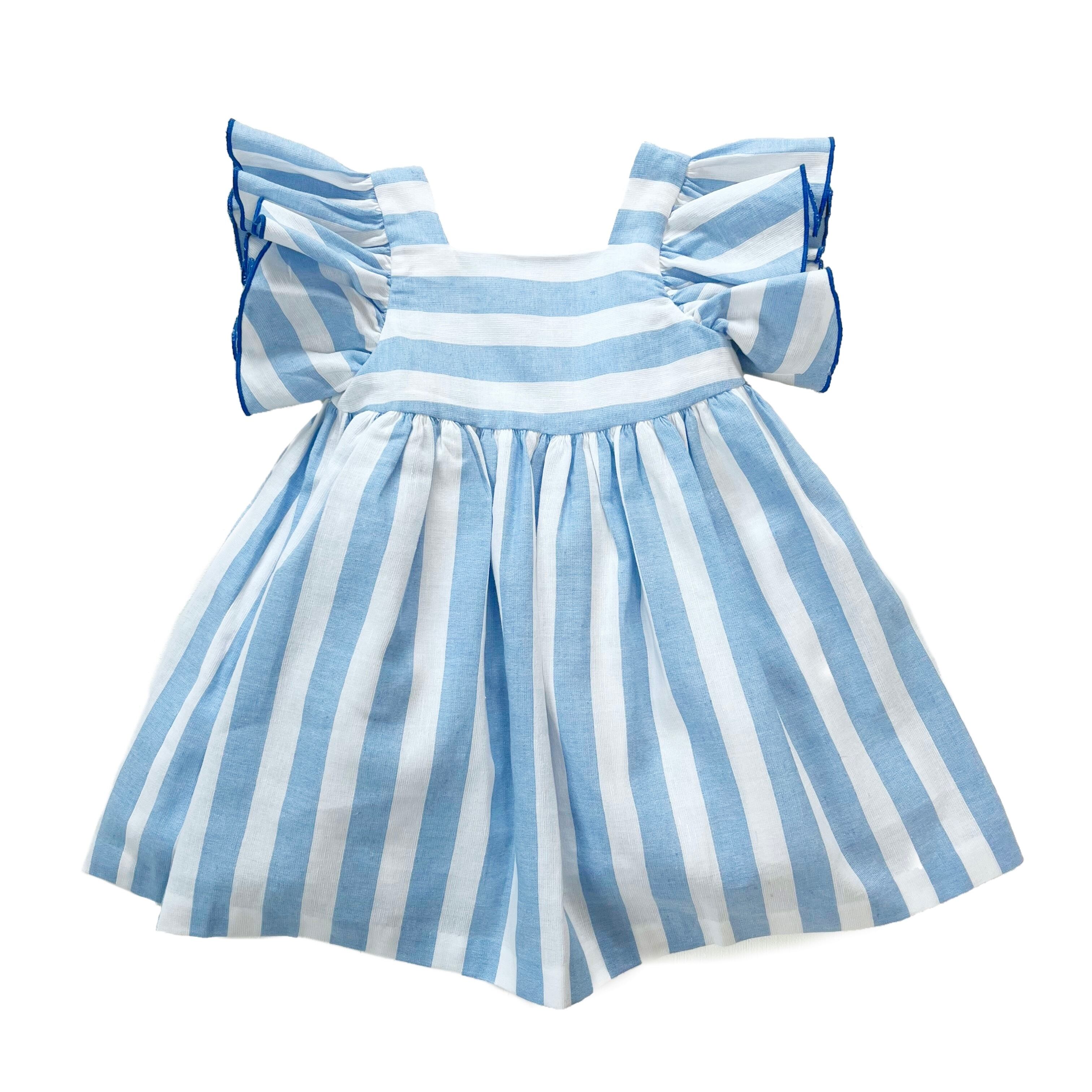 Elsa Blue Stripe ワンピース｜Foque サイズ: 4Y(104cm)