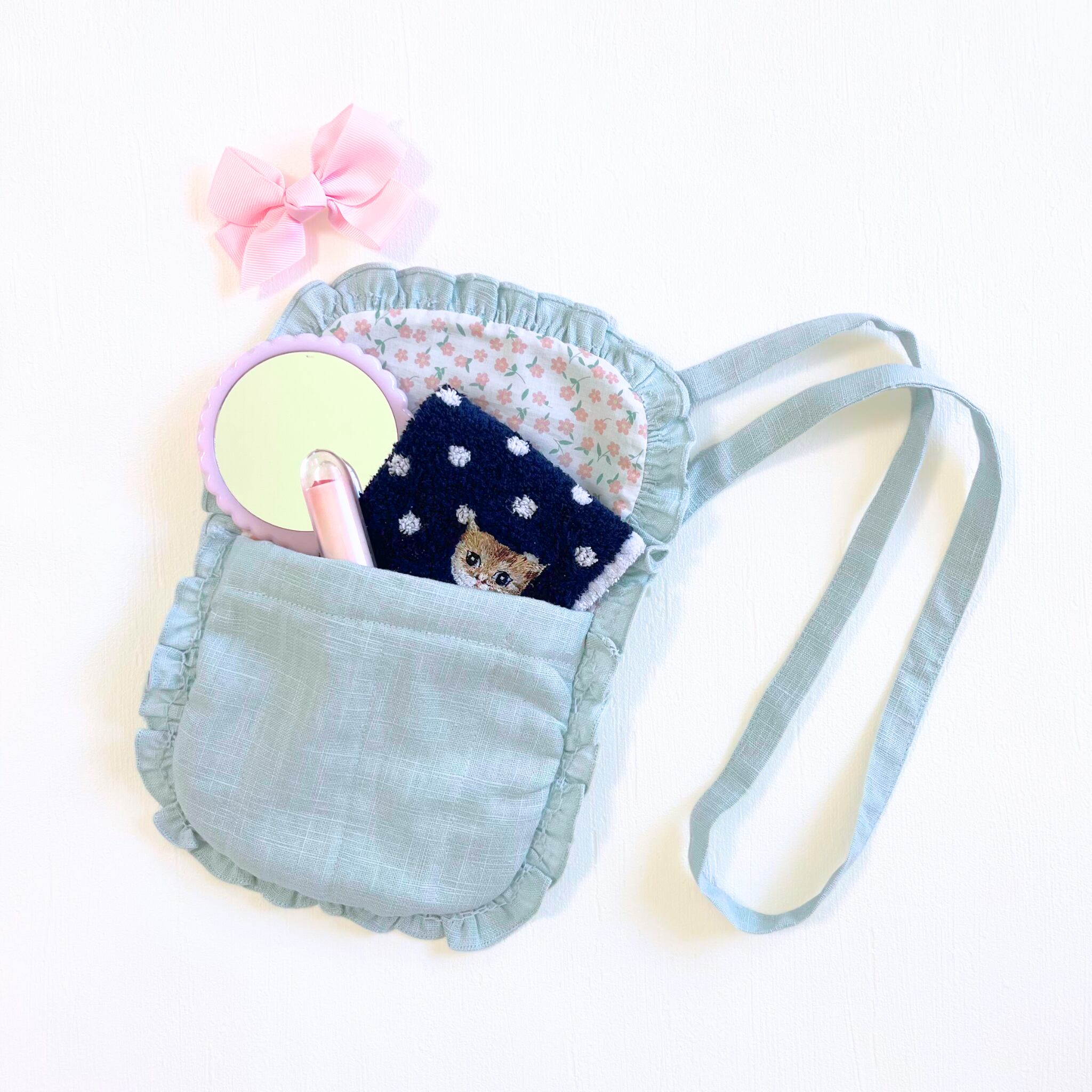  Mint Linen ポシェット｜Kidiwi