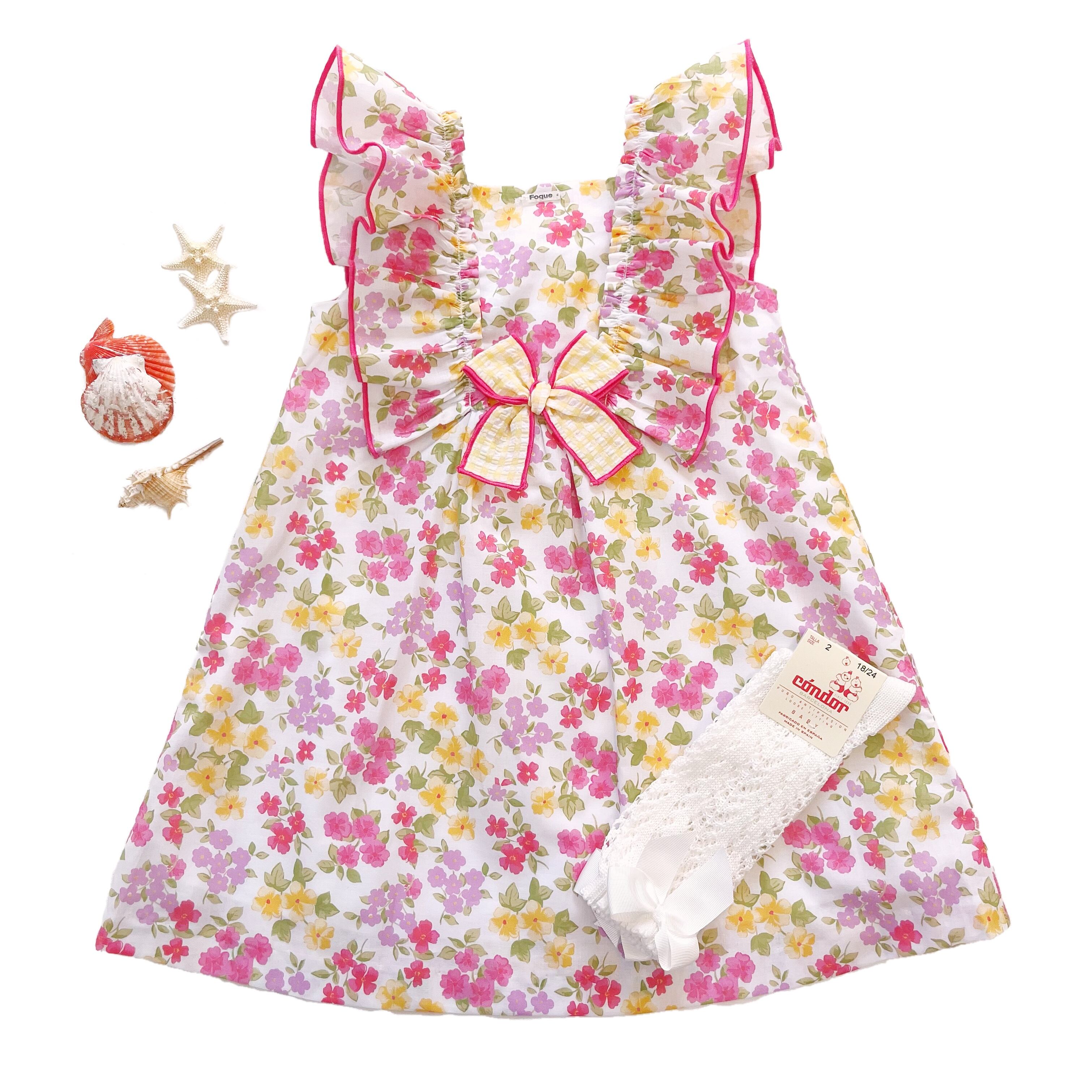 Agata Flower Ribbon ワンピース｜Foque サイズ: 3Y(98cm)