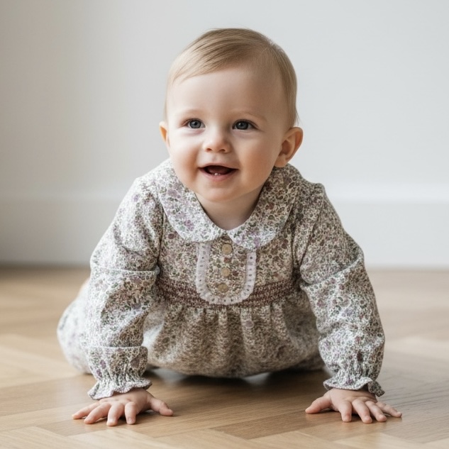  Lucia スモッキングロンパース｜Pi&Pa ベビーサイズ: 18ヶ月 (86cm)