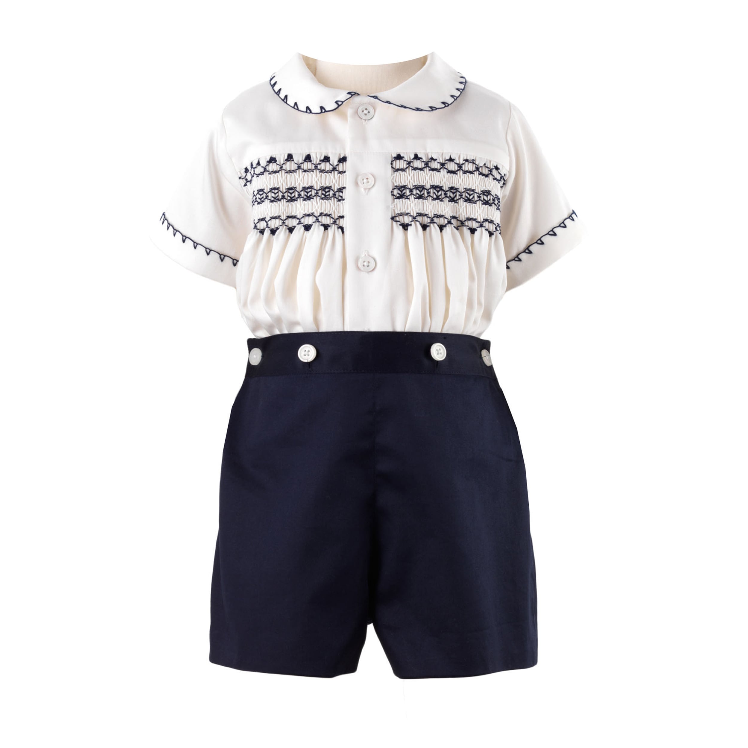 Heritage スモッキングセットアップ｜Rachel Riley サイズ: 12M(80cm）, カラー: NAVY