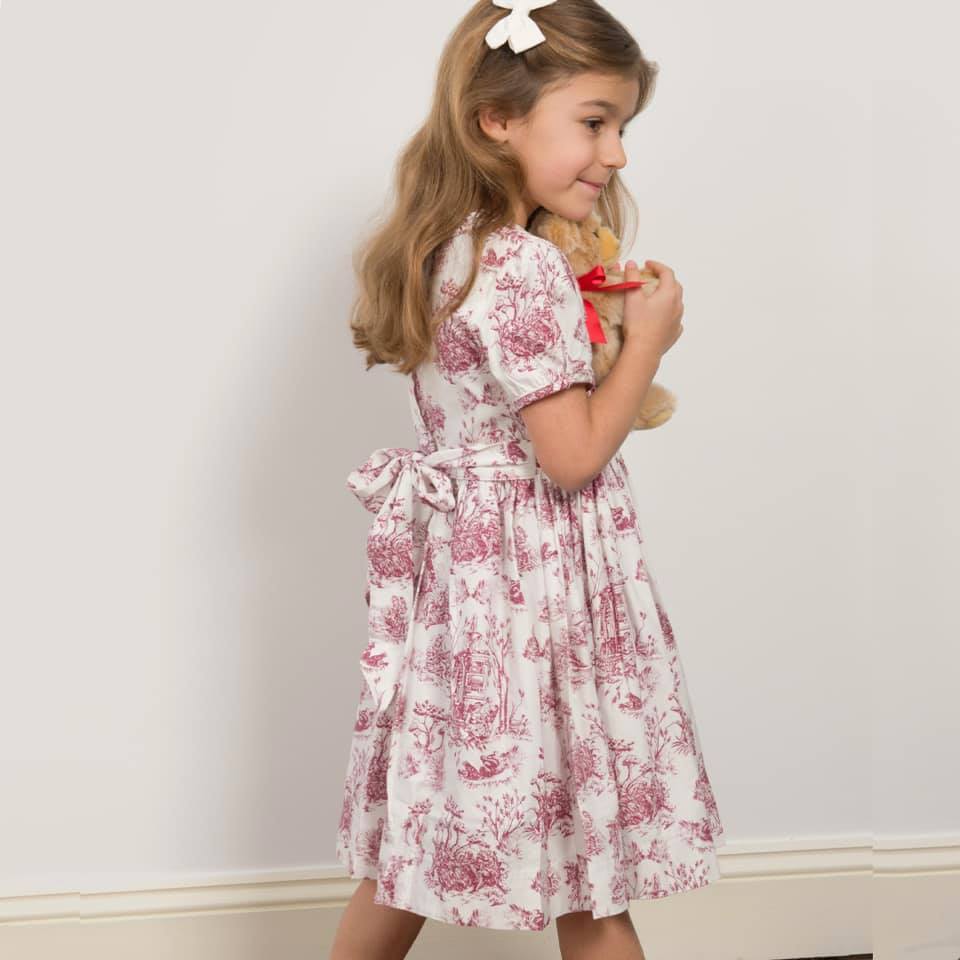 Philomena Toile de Jouy スモッキングワンピース｜Annafie サイズ: 2Y(92cm)