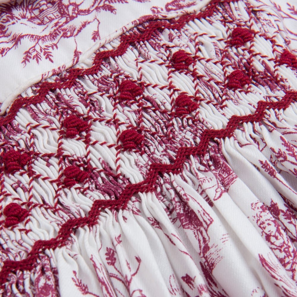 Philomena Toile de Jouy スモッキングワンピース｜Annafie サイズ: 2Y(92cm)