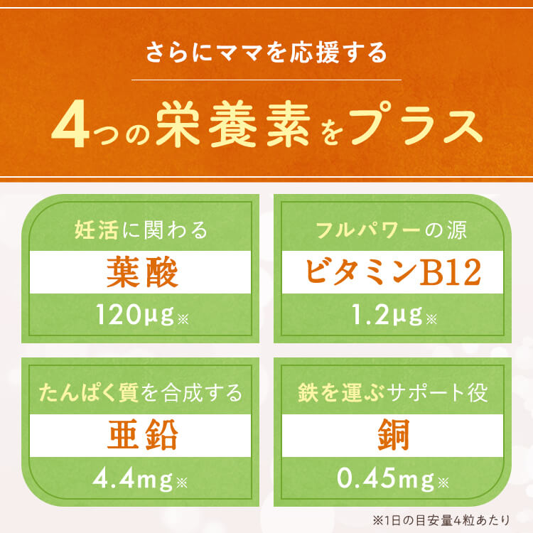 さらに4つの栄養素をプラス