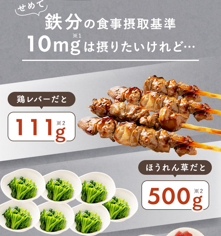 鉄分の食事摂取基準10mgは摂りたいけれど…