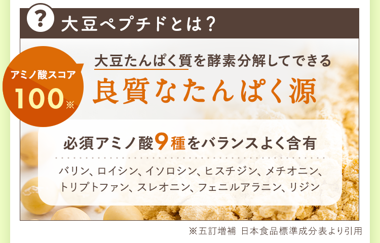 大豆たんぱく質を酵素分解してできる良質なたんぱく源