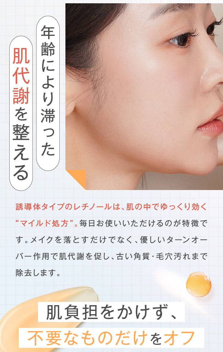 年齢により滞った肌代謝を整える