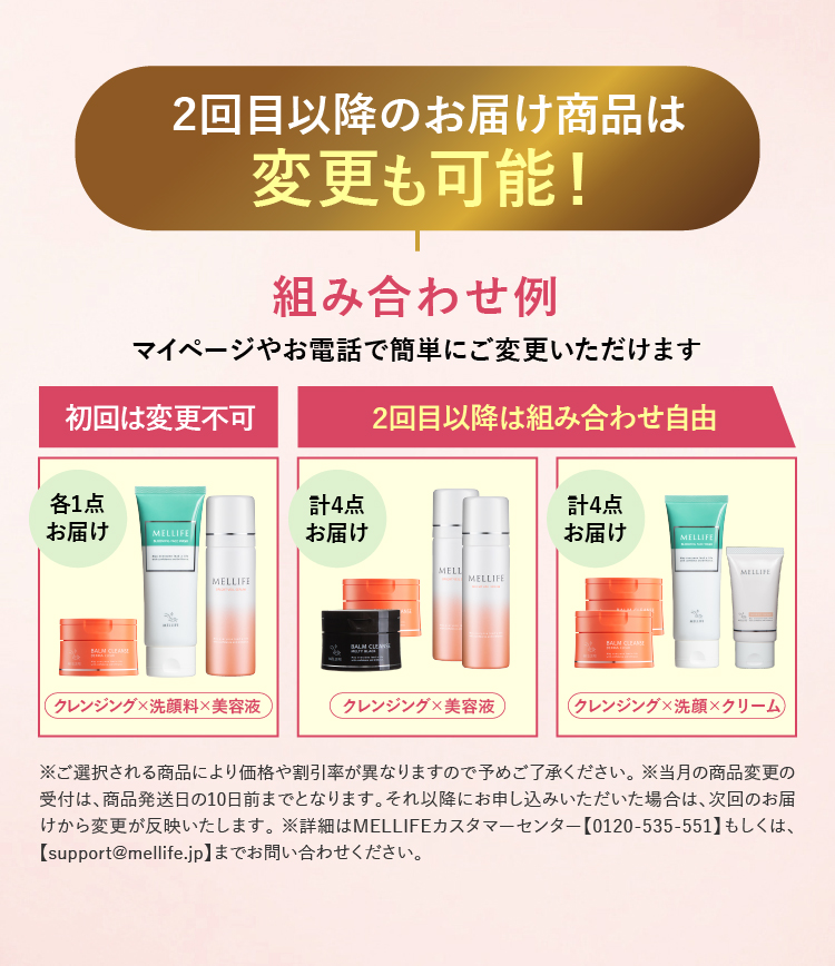 2回目以降のお届け商品は変更も可能！