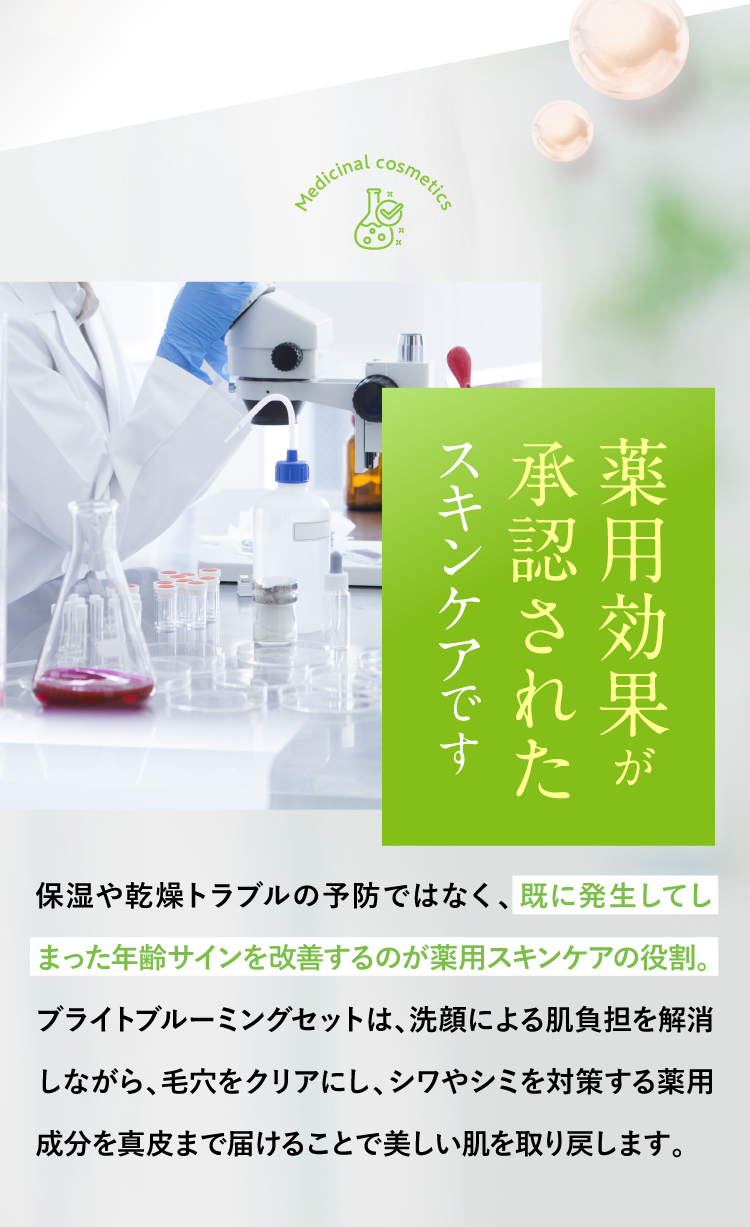 薬用効果が承認されたスキンケアです