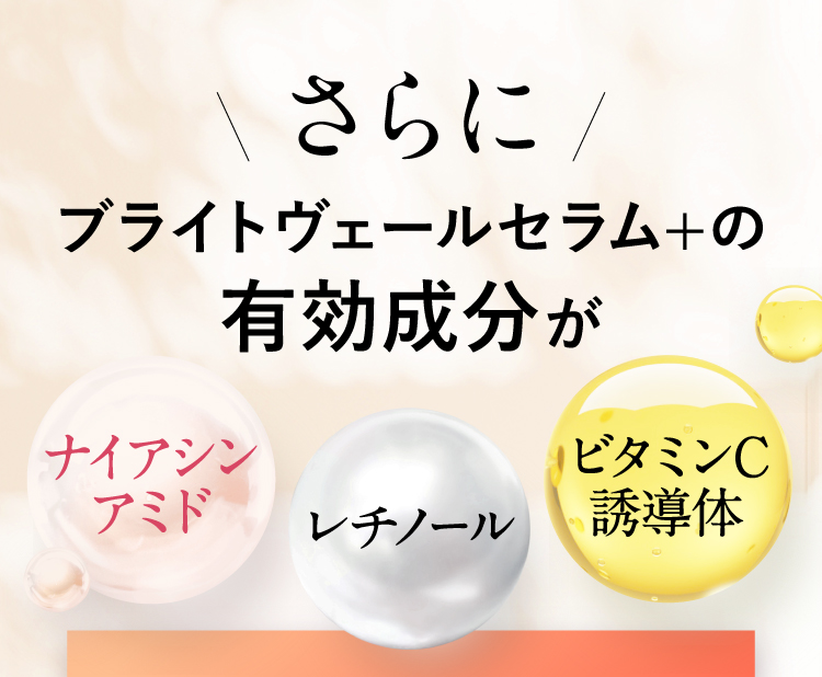 さらにブライトヴェールセラムの有効成分がナイアシンアミド レチノール ビタミンC誘導体