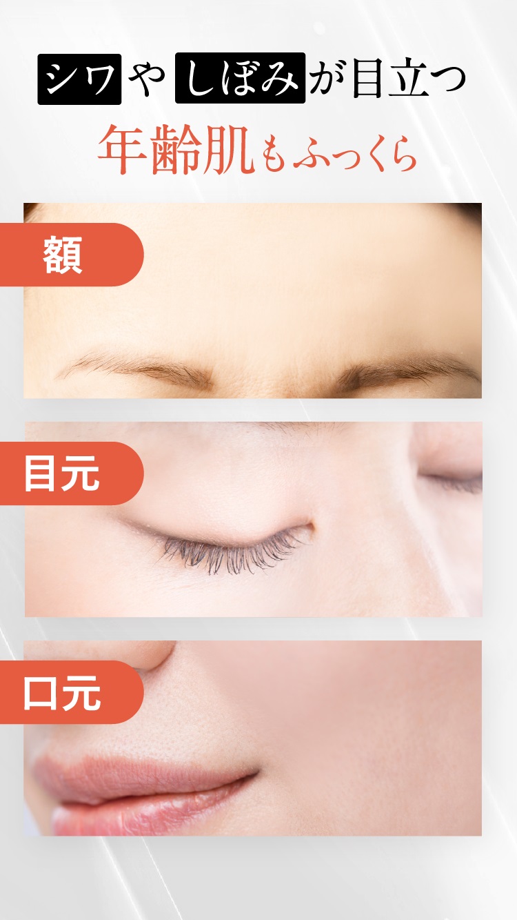 肌や毛穴を乾燥や刺激から守ることでシワ改善や美白効果を促進。 
