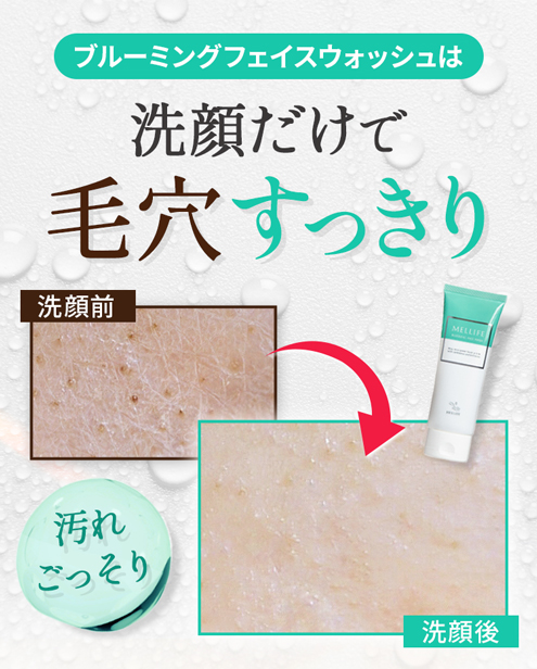 ブルーミングフェイスウォッシュは洗顔だけで毛穴すっきり 汚れごっそり