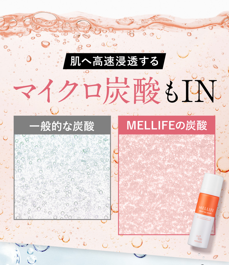 肌へ高速浸透するマイクロ炭酸もIN